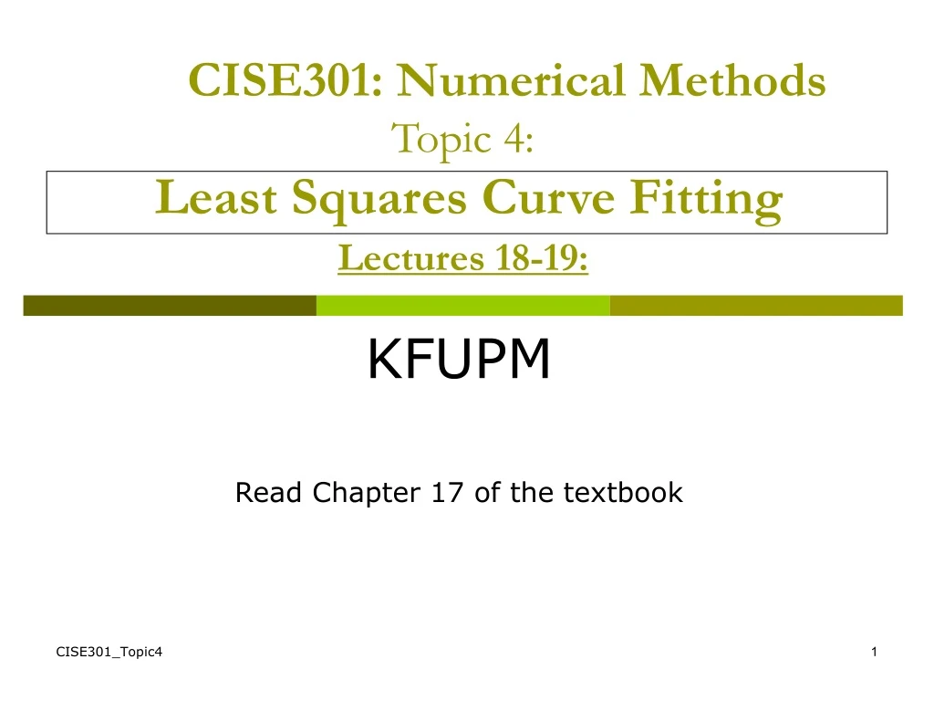 cise301 numerical methods topic 4 least squares