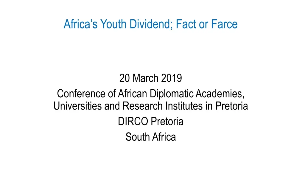 africa s youth dividend fact or farce