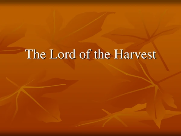 The Lord of the Harvest