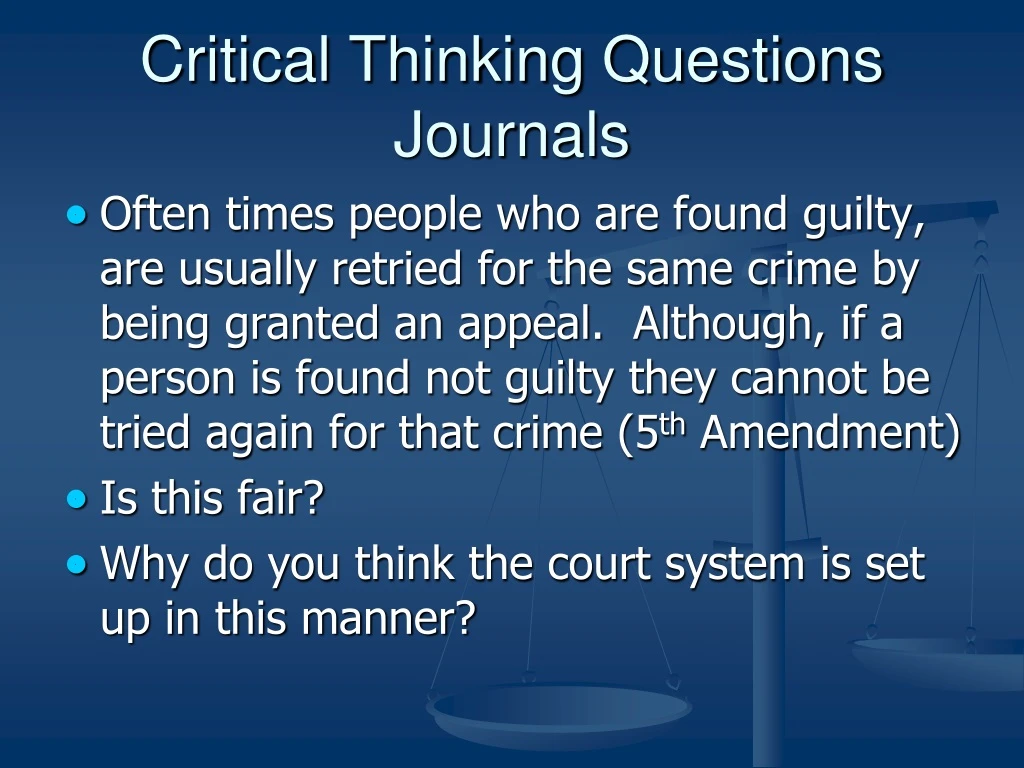 critical thinking questions journals