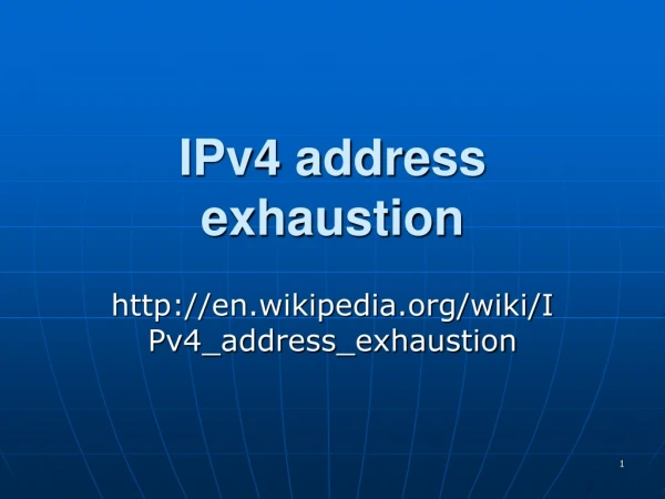 IPv4 address exhaustion