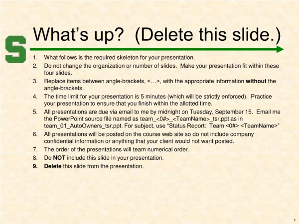 What’s up? (Delete this slide.)