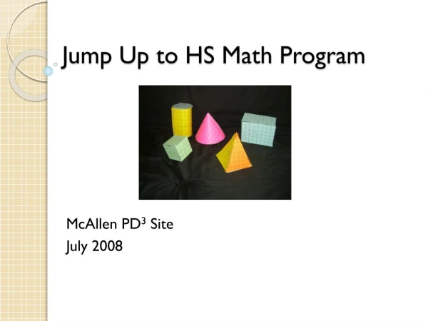 Jump Up to HS Math Program