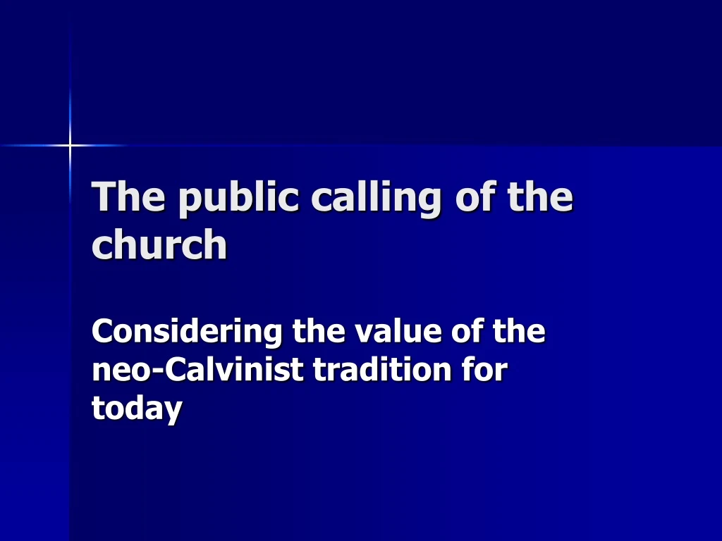 the public calling of the church