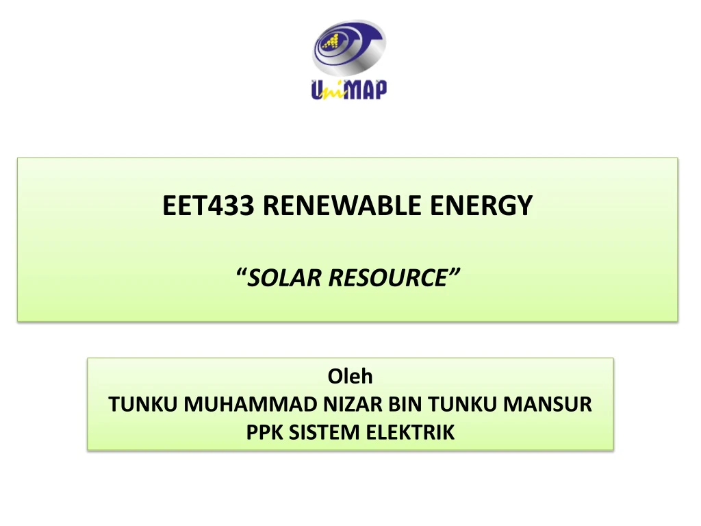 eet433 renewable energy solar resource