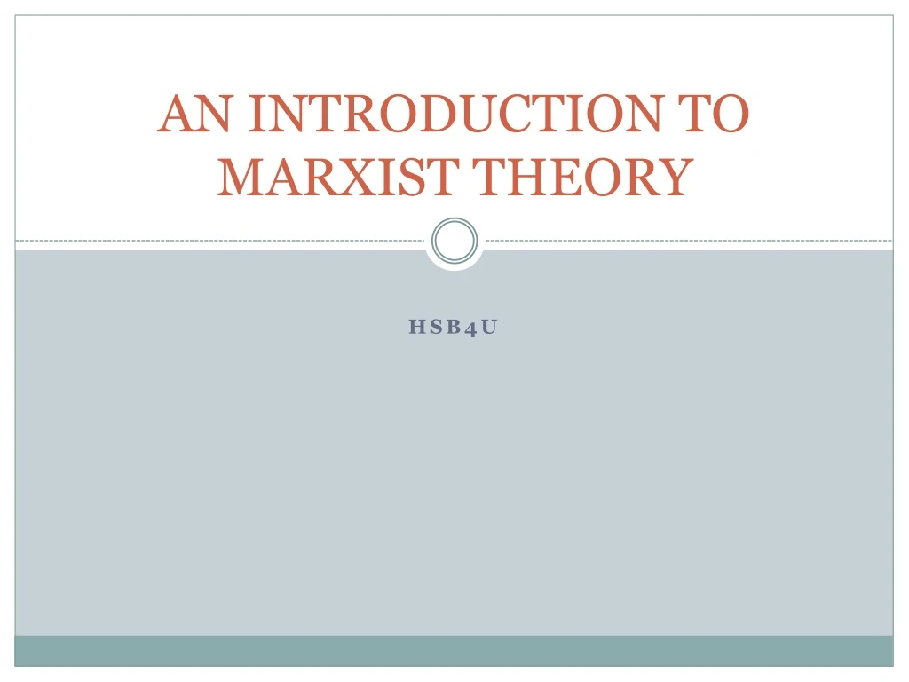 an introduction to marxist theory