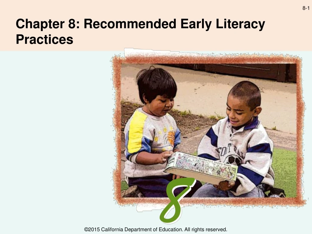chapter 8 recommended early literacy practices