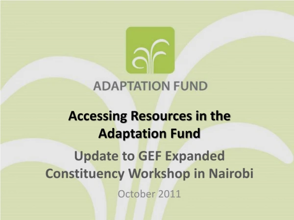 Accessing Resources in the Adaptation Fund