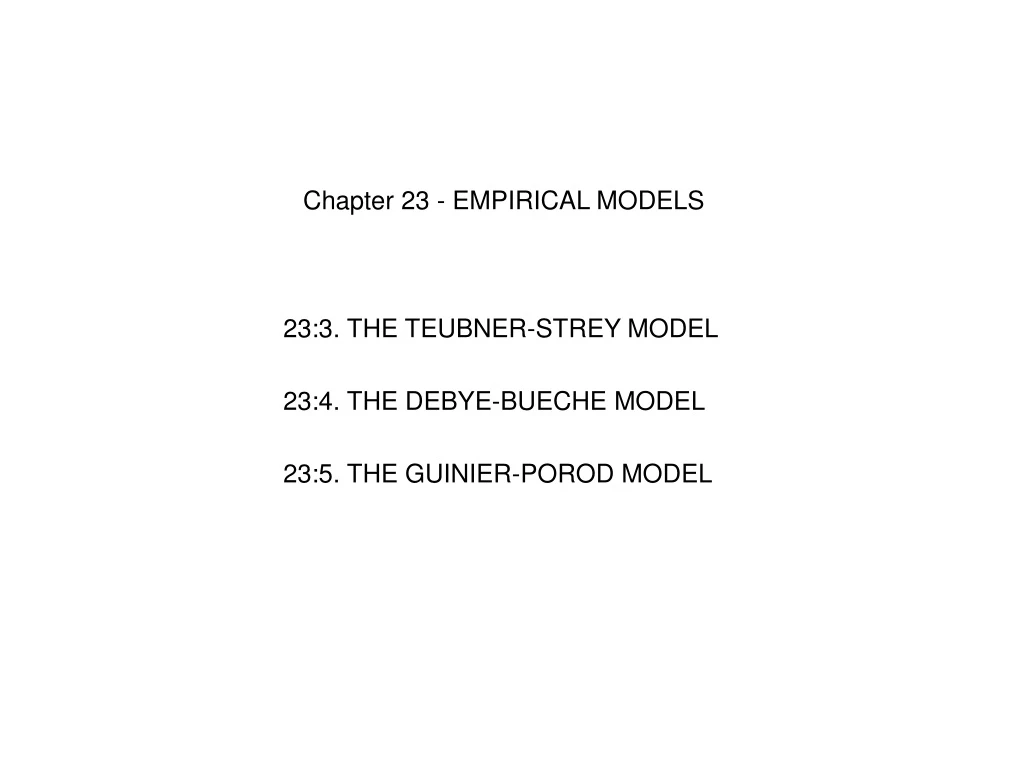 chapter 23 empirical models