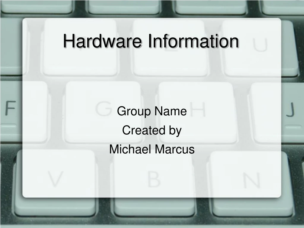 group name created by michael marcus