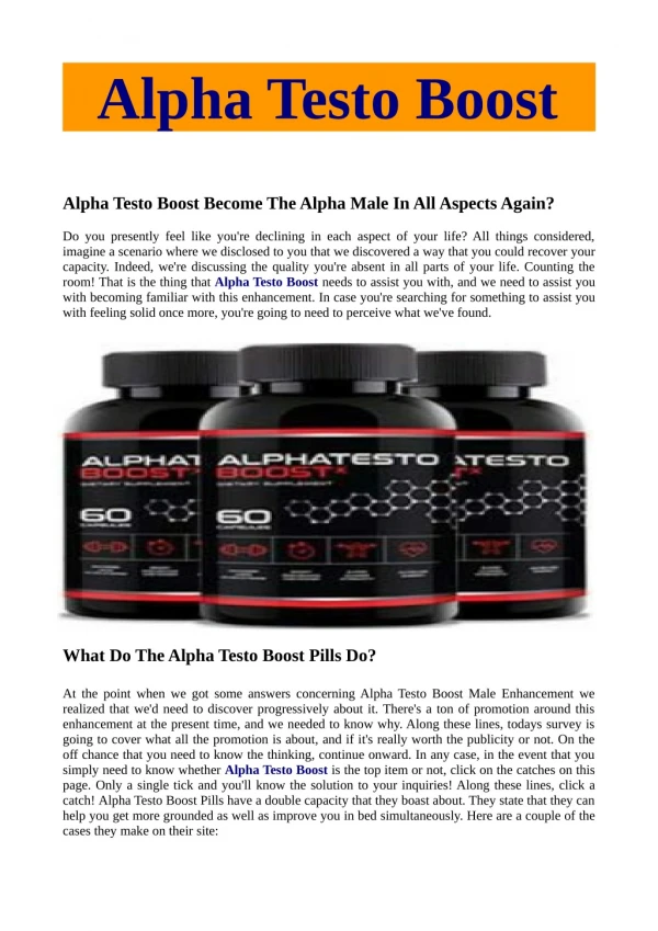 14 Different ways to deal with Prevail at Alpha Testo Boost?