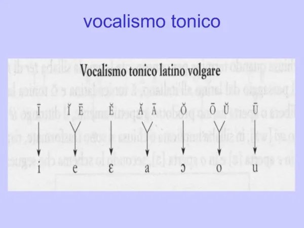 Vocalismo tonico