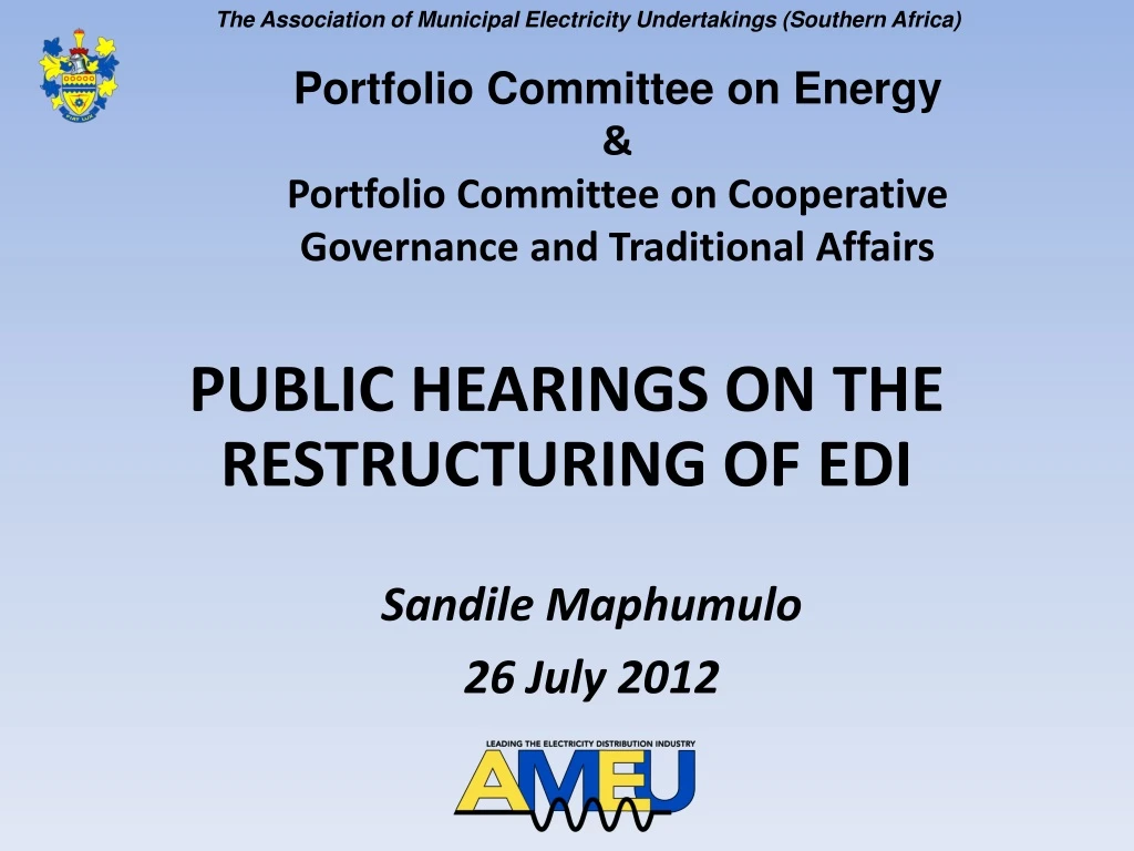 public hearings on the restructuring of edi