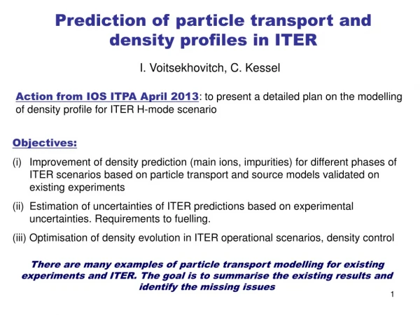 Prediction of particle transport and density profiles in ITER