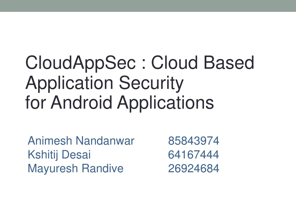 cloudappsec cloud based application security