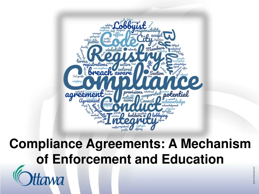compliance agreements a mechanism of enforcement