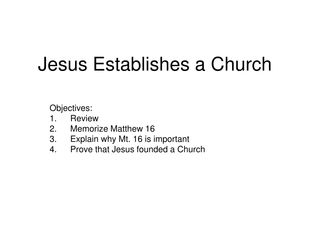 jesus establishes a church
