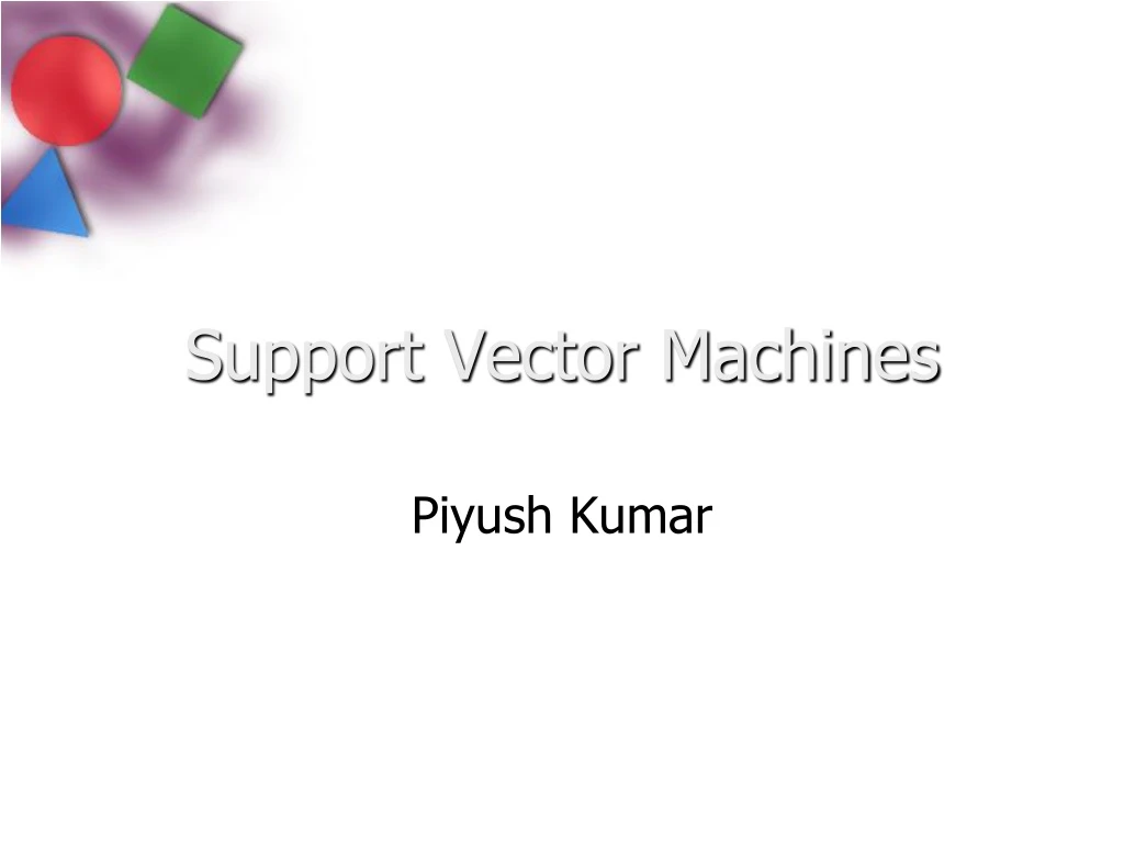 support vector machines