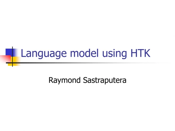 Language model using HTK