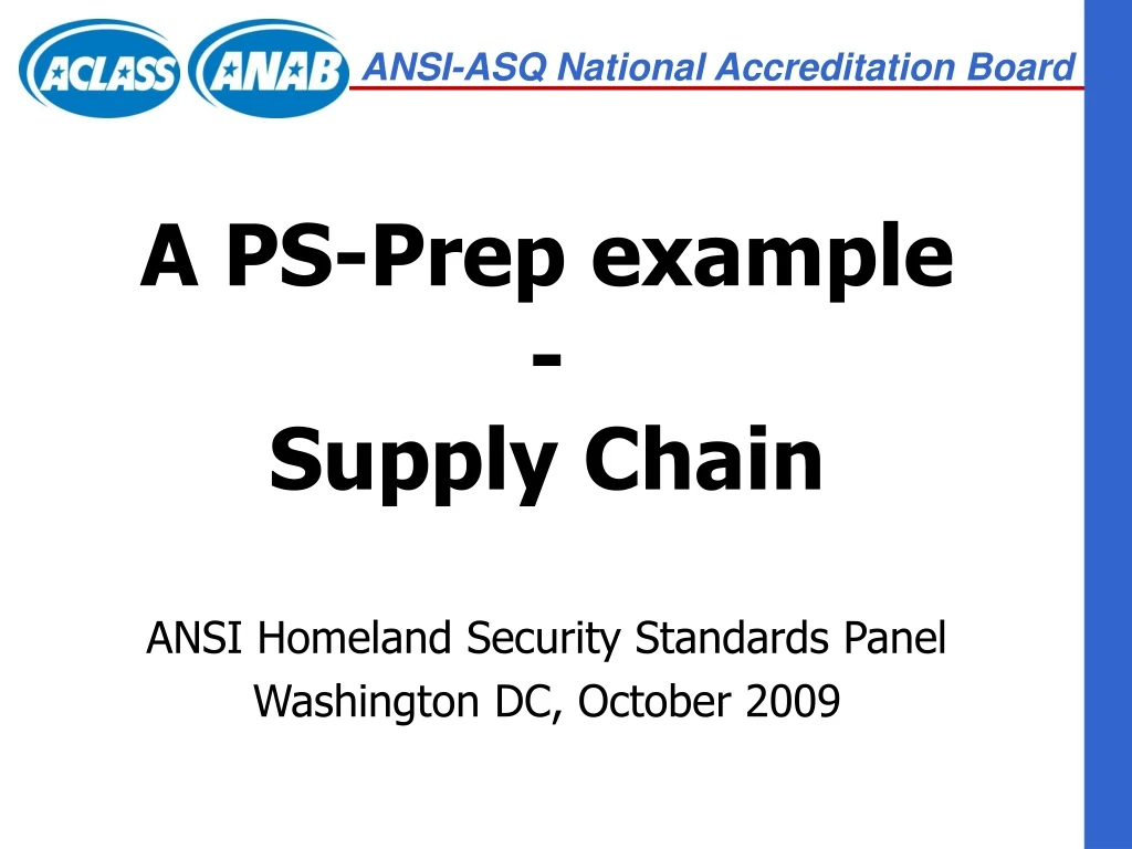 a ps prep example supply chain