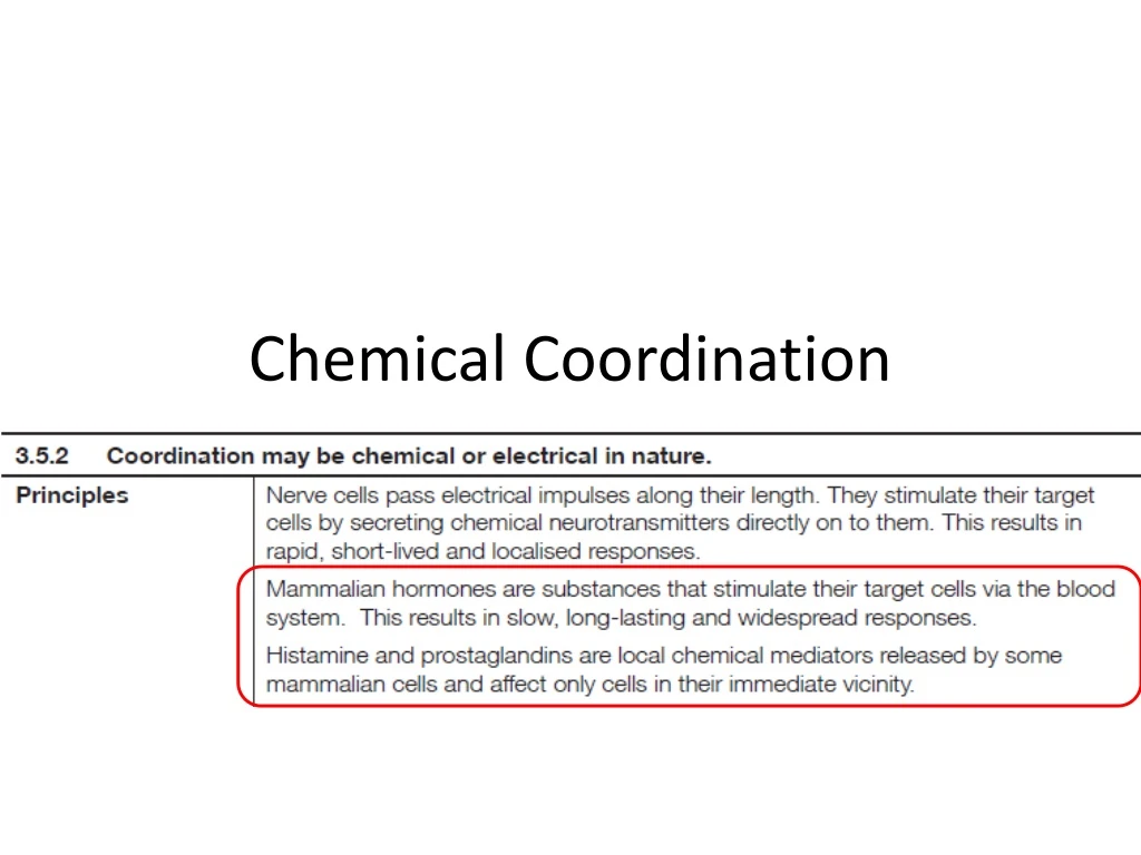 chemical coordination