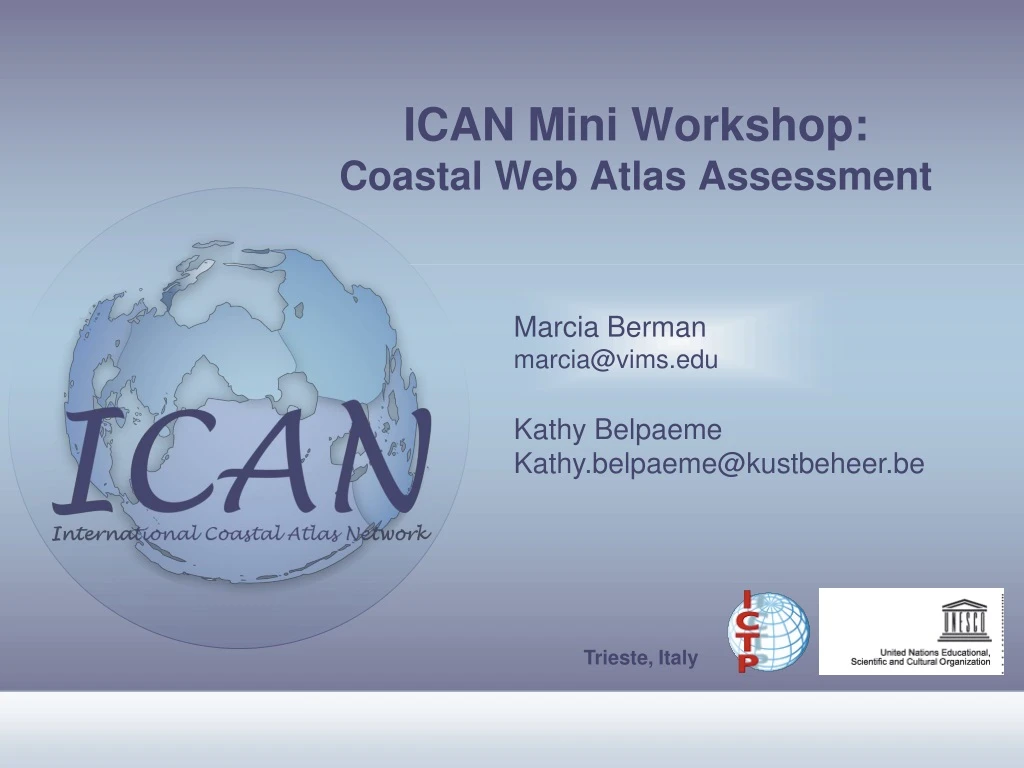 ican mini workshop coastal web atlas assessment