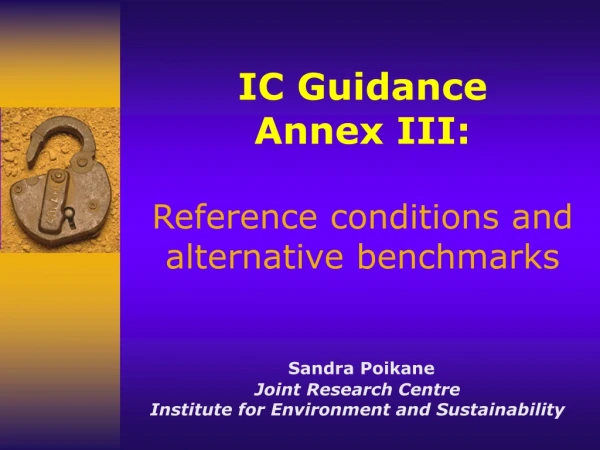 IC Guidance Annex III: Reference conditions and alternative benchmarks