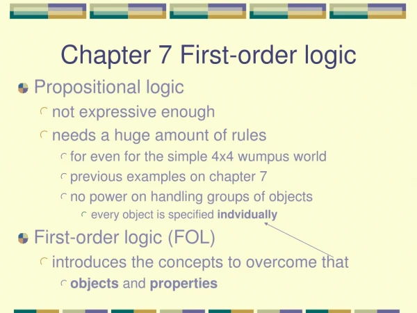 Chapter 7 First-order logic