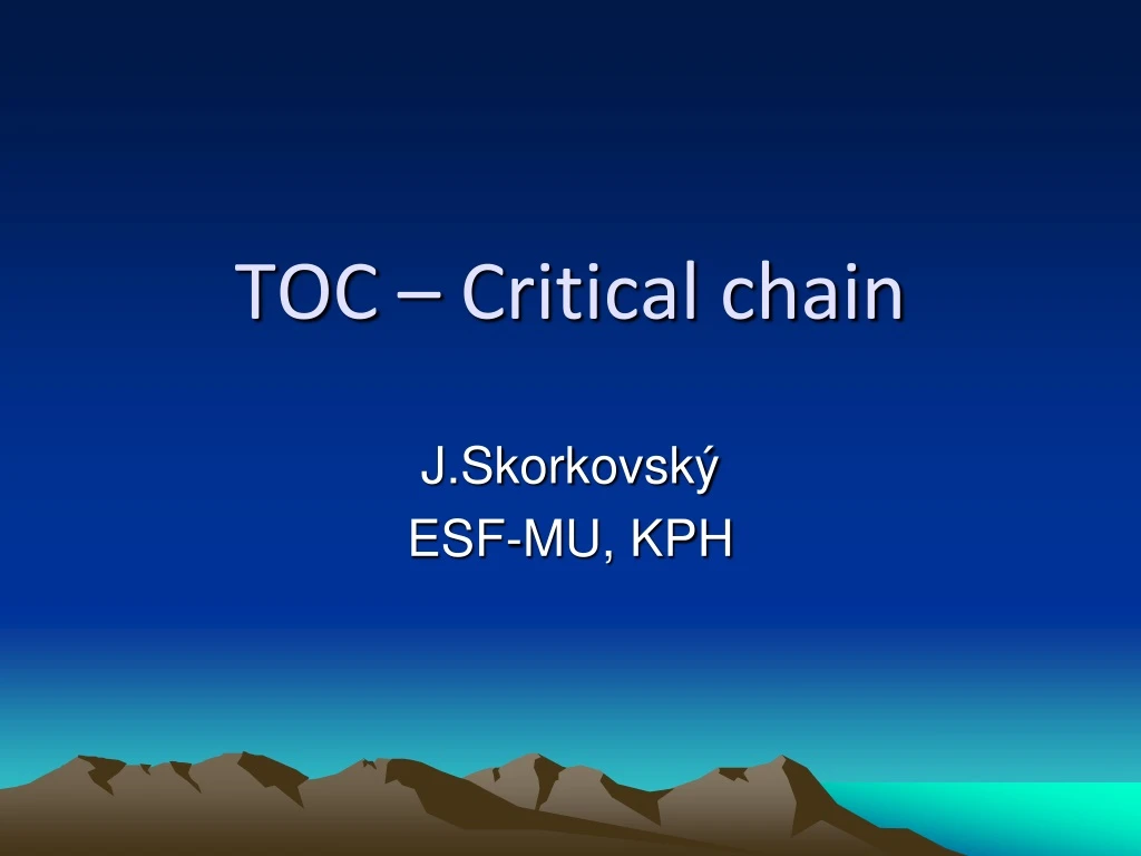 toc critical chain
