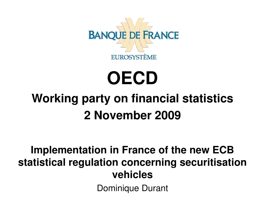oecd working party on financial statistics
