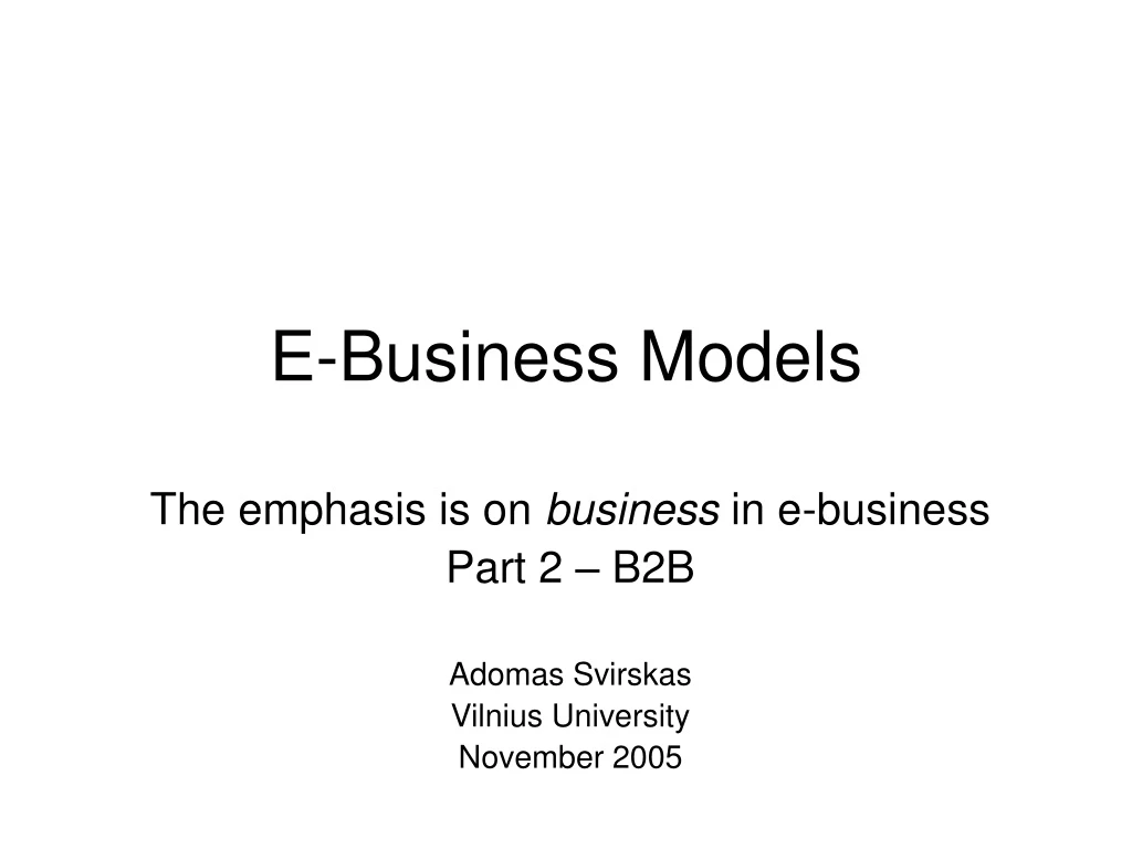e business models