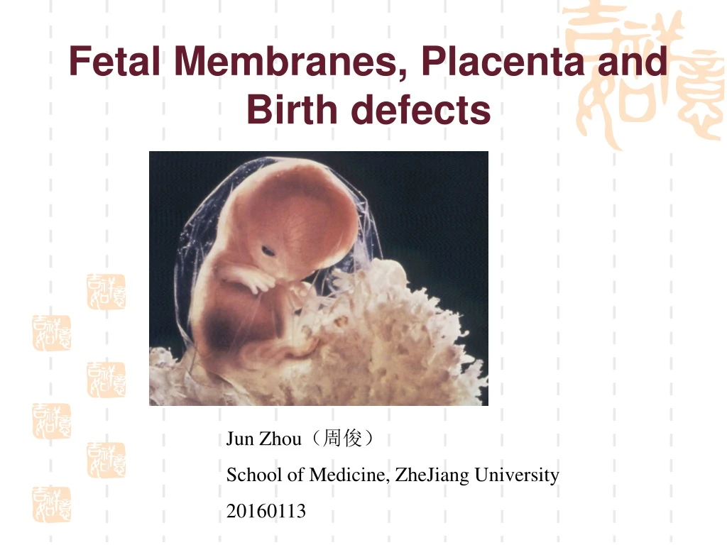 fetal membranes placenta and birth defects