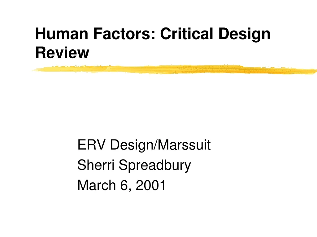 human factors critical design review