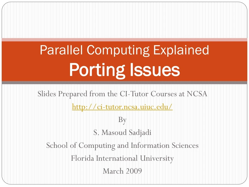 parallel computing explained porting issues