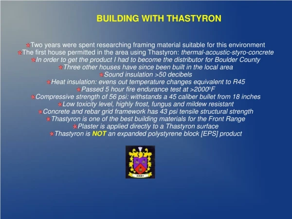 BUILDING WITH THASTYRON