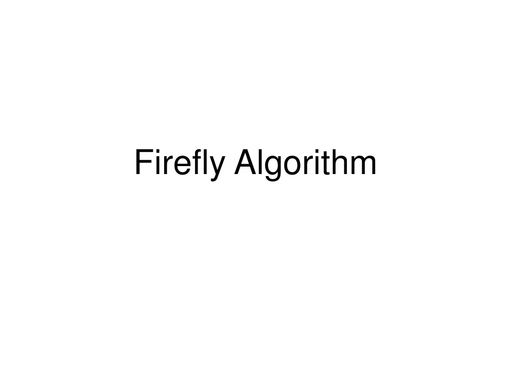 firefly algorithm