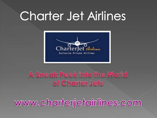 A Sneak Peek into the World of Charter Jets