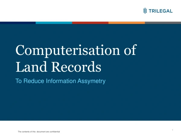 Computerisation of Land Records