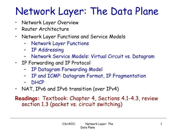 Network Layer: The Data Plane