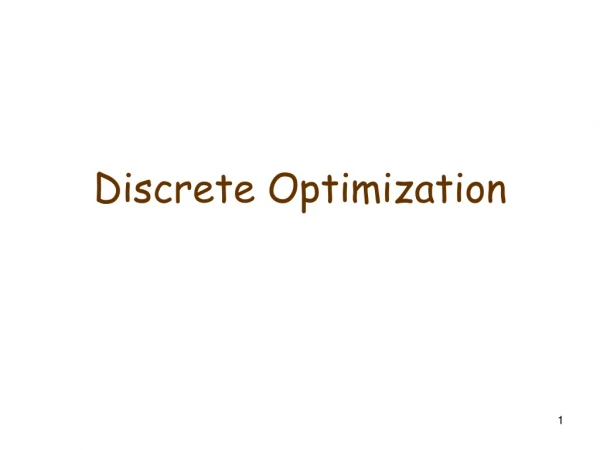 Discrete Optimization