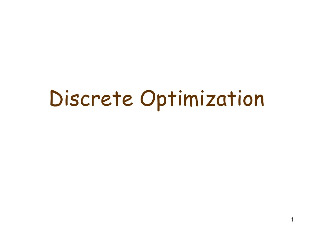 discrete optimization