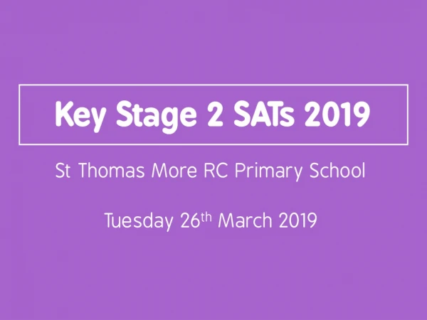 Key Stage 2 SATs 2019