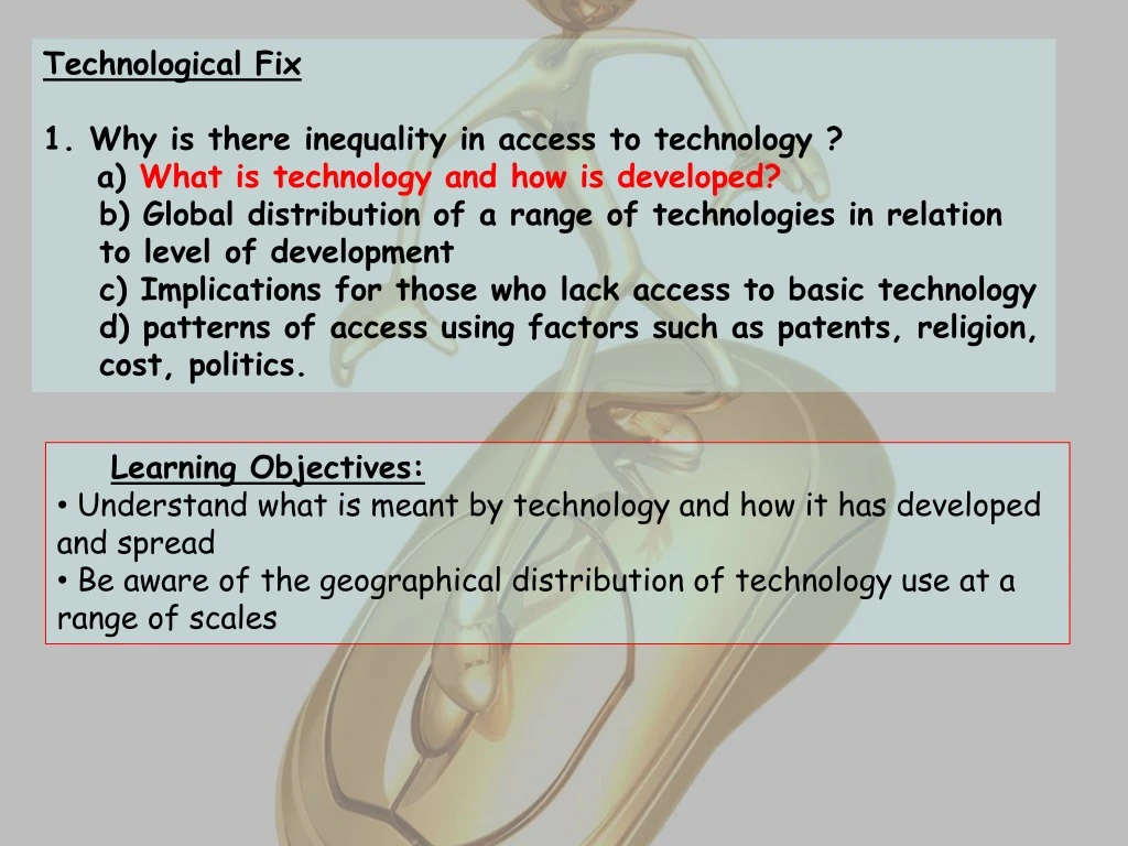 technological fix 1 why is there inequality