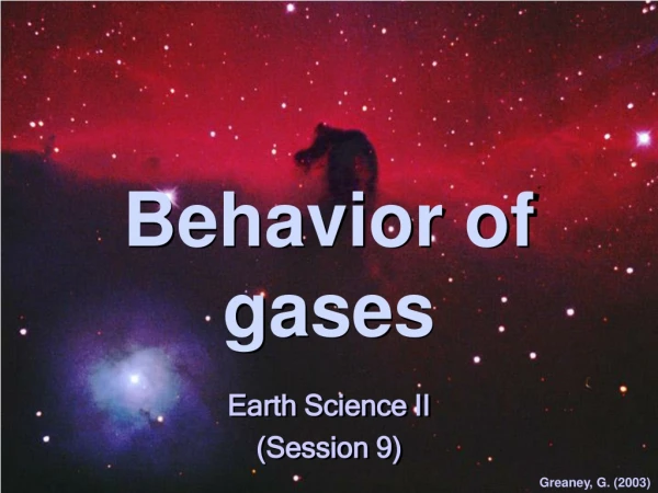 Behavior of gases