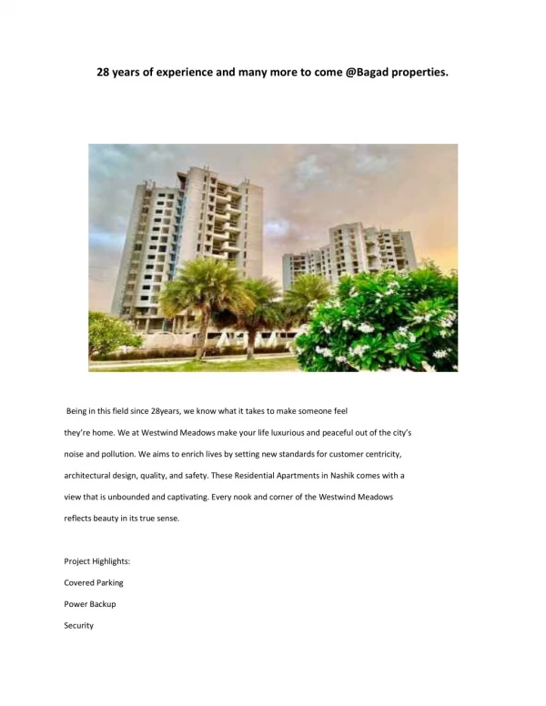 Flats in nashik,3 bhk flats in nashik,2 bhk in nashik | Bagad Properties