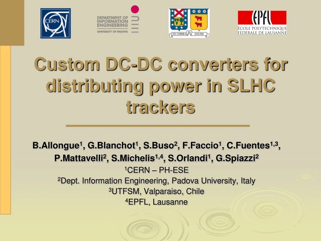 custom dc dc converters for distributing power in slhc trackers