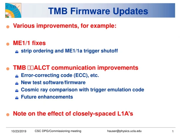 TMB Firmware Updates