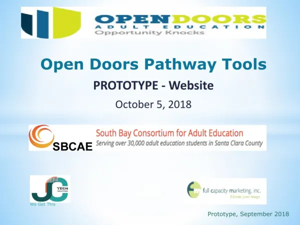 Open Doors Pathway Tools PROTOTYPE - Website October 5, 2018