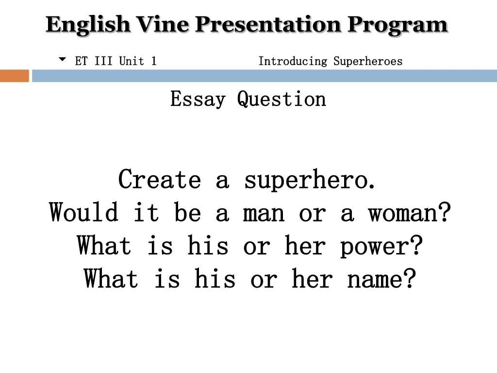 english vine presentation program