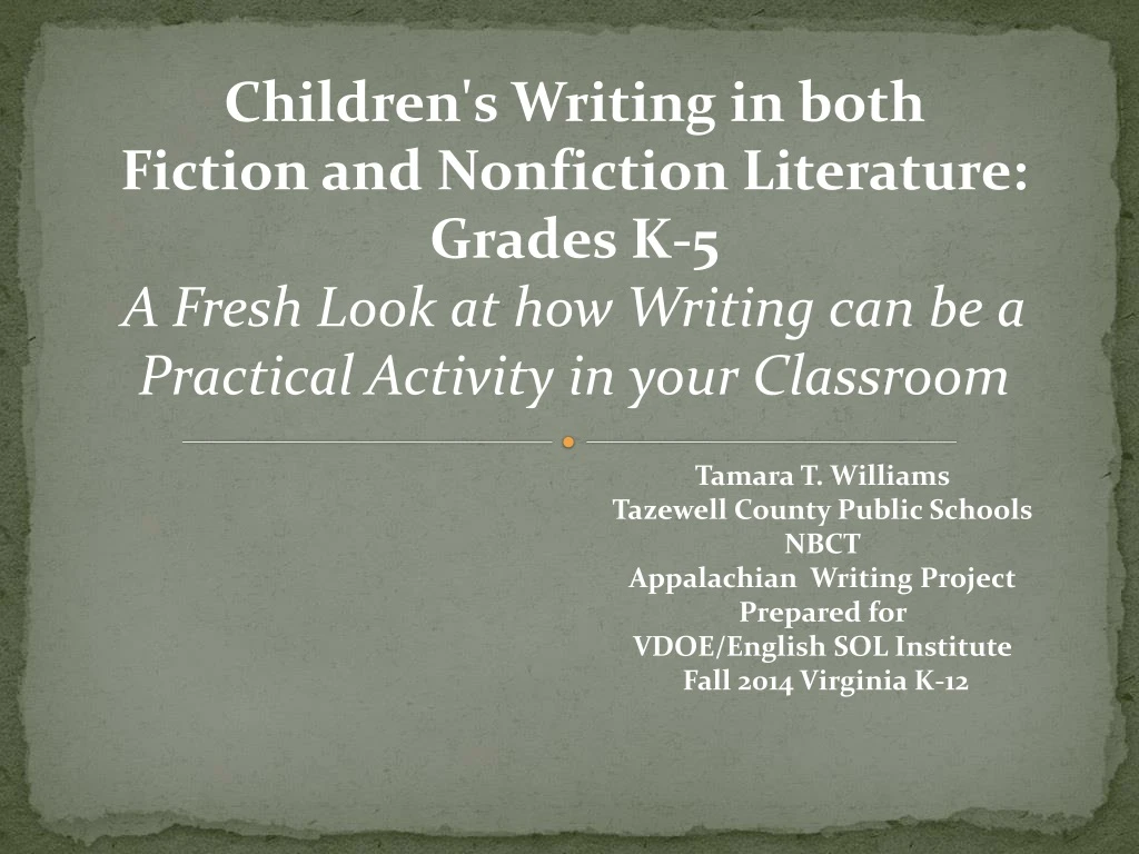 children s writing in both fiction and nonfiction